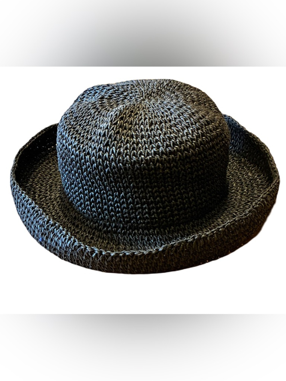 Chico’s Black Straw Hat, Floppy Hat, Beach, Summer, Boating